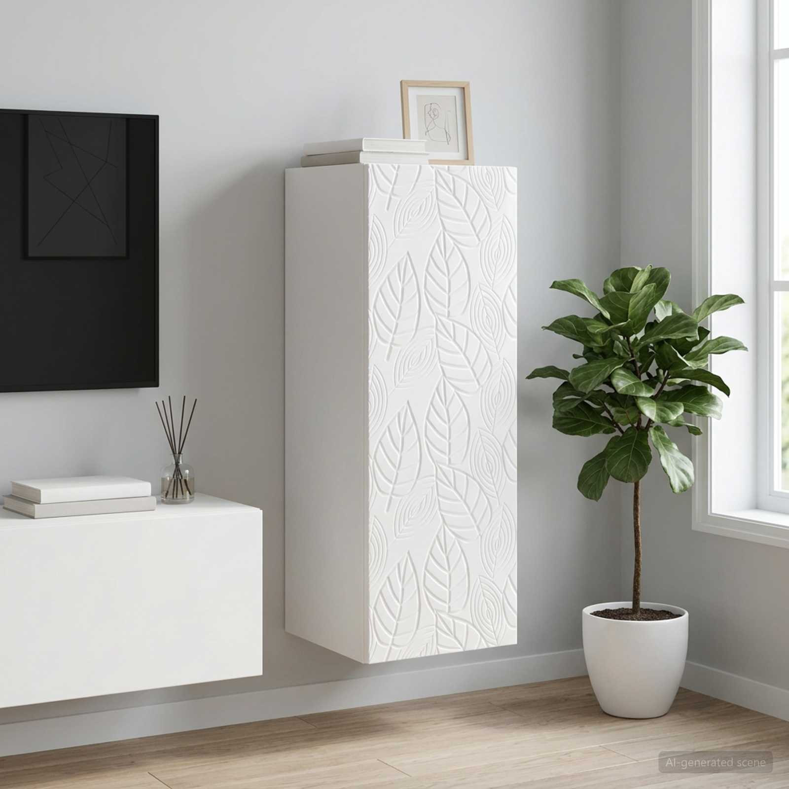 vidaXL Wandschrank Hochglanz Weiß 33 x 34,5 x 90 cm Holzwerkstoff