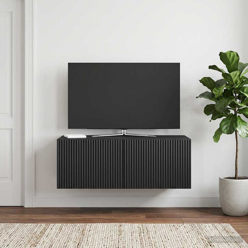 vidaXL Wandmontierter TV-Schrank Schwarz 78,5 x 41 x 30 cm