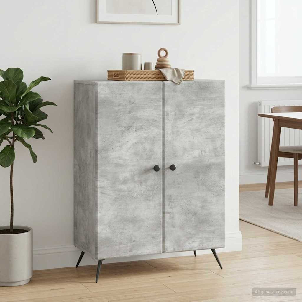vidaXL Sideboard Betongrau 66 x 34,5 x 90 cm Holzwerkstoff