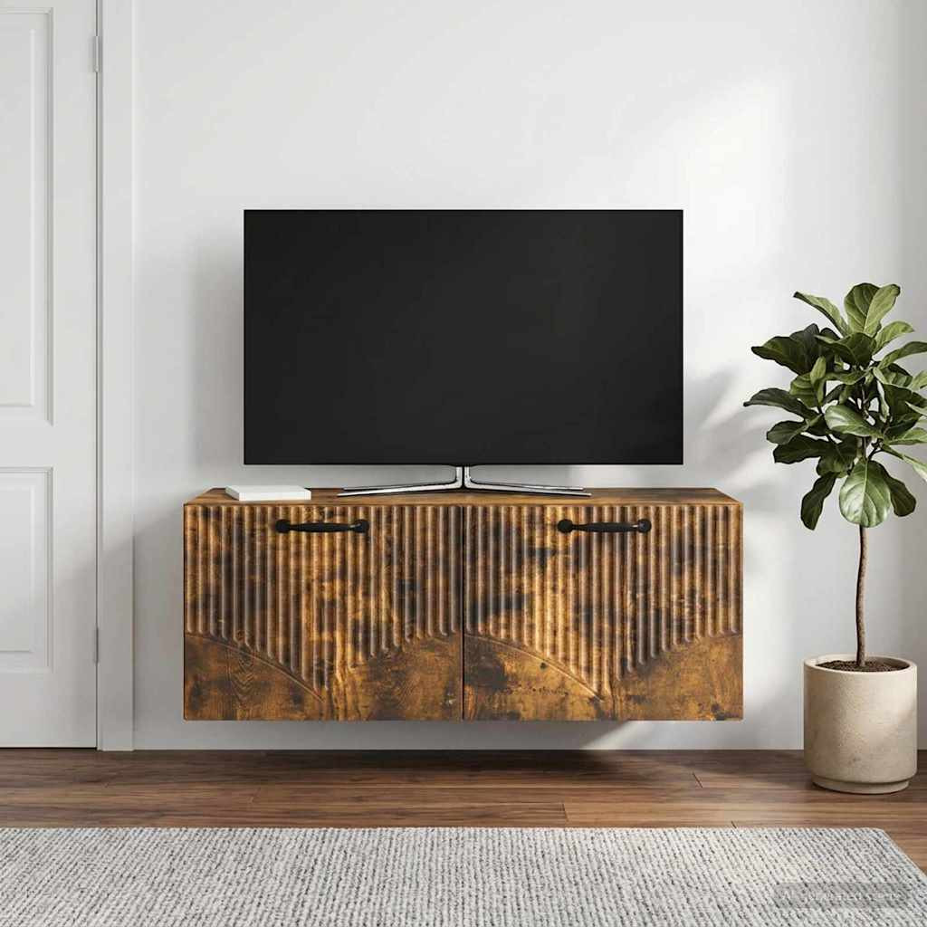 vidaXL Wandmontierter TV-Schrank Geräucherte Eiche 78,5 x 31 x 30 cm