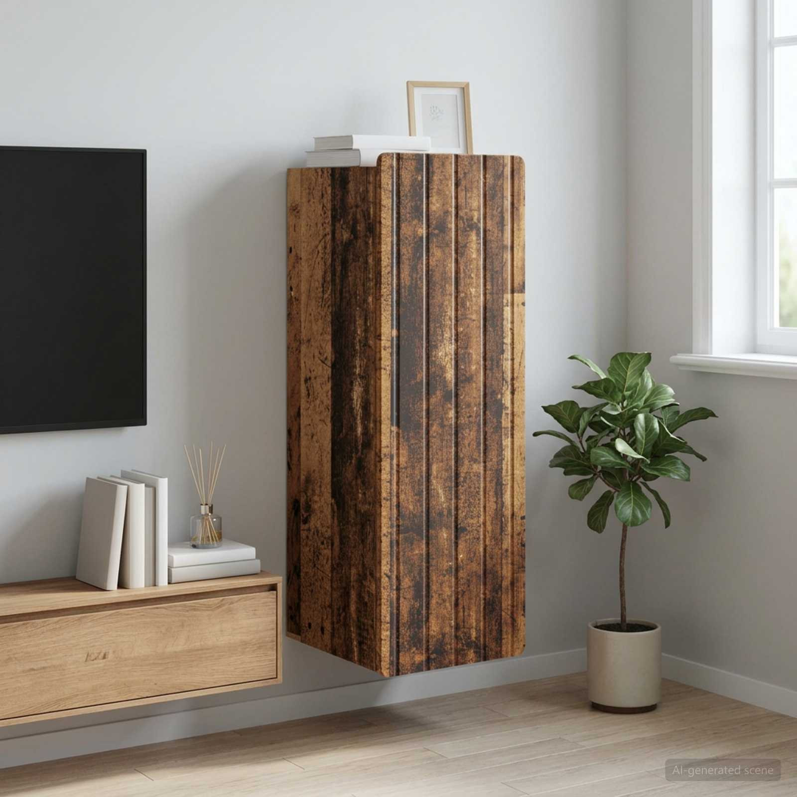 vidaXL Wandschrank Altholz 33 x 34,5 x 94 cm Holzwerkstoff