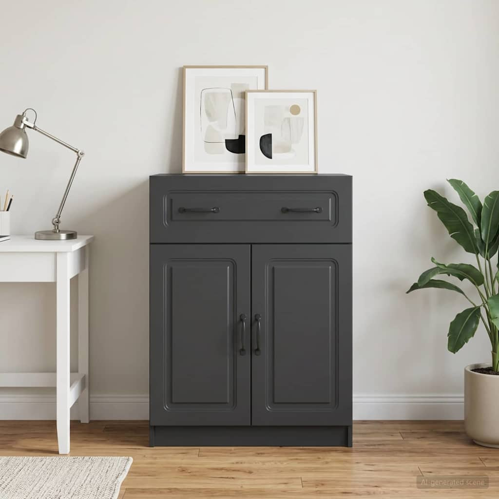 vidaXL Sideboard Schwarz 66 x 34,5 x 87 cm Holzwerkstoff
