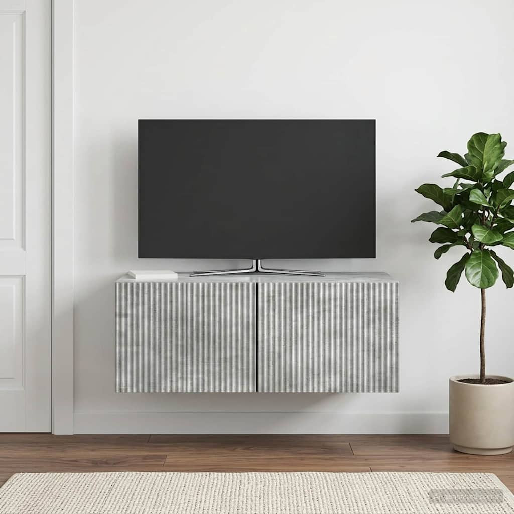 vidaXL Wandmontierter TV-Schrank Betongrau 78,5 x 41 x 30 cm