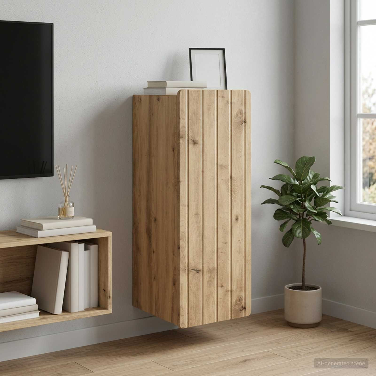 vidaXL Wandschrank 33 x 34,5 x 94 cm Holzwerkstoff Artisan-Eiche