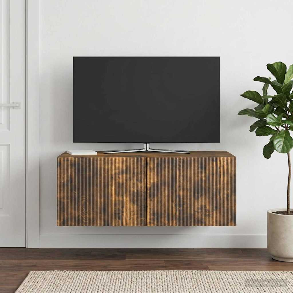 vidaXL Wandmontierter TV-Schrank Geräucherte Eiche 78,5 x 41 x 30 cm