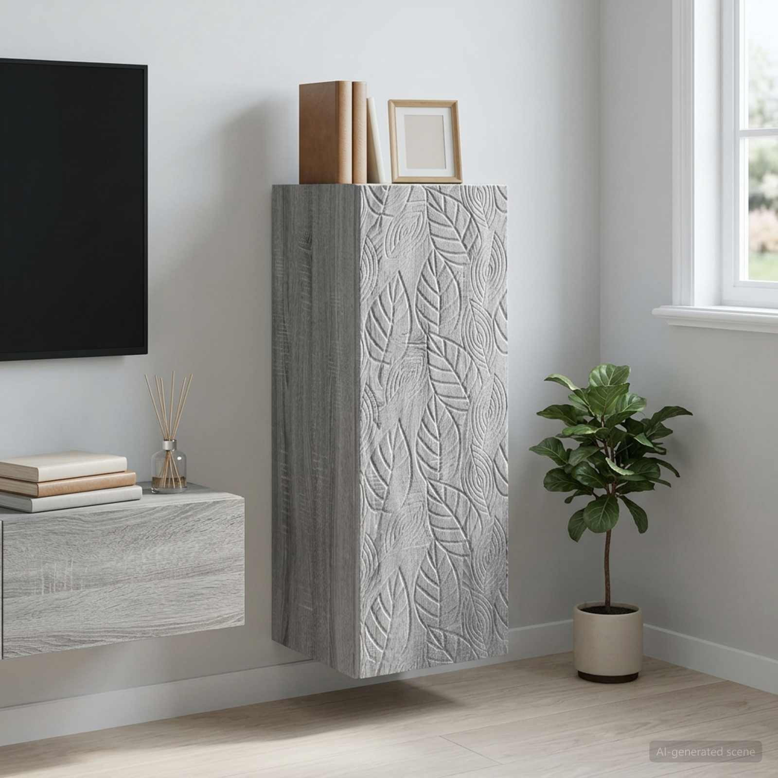 vidaXL Wandschrank Grau Sonoma 33 x 34,5 x 90 cm Holzwerkstoff