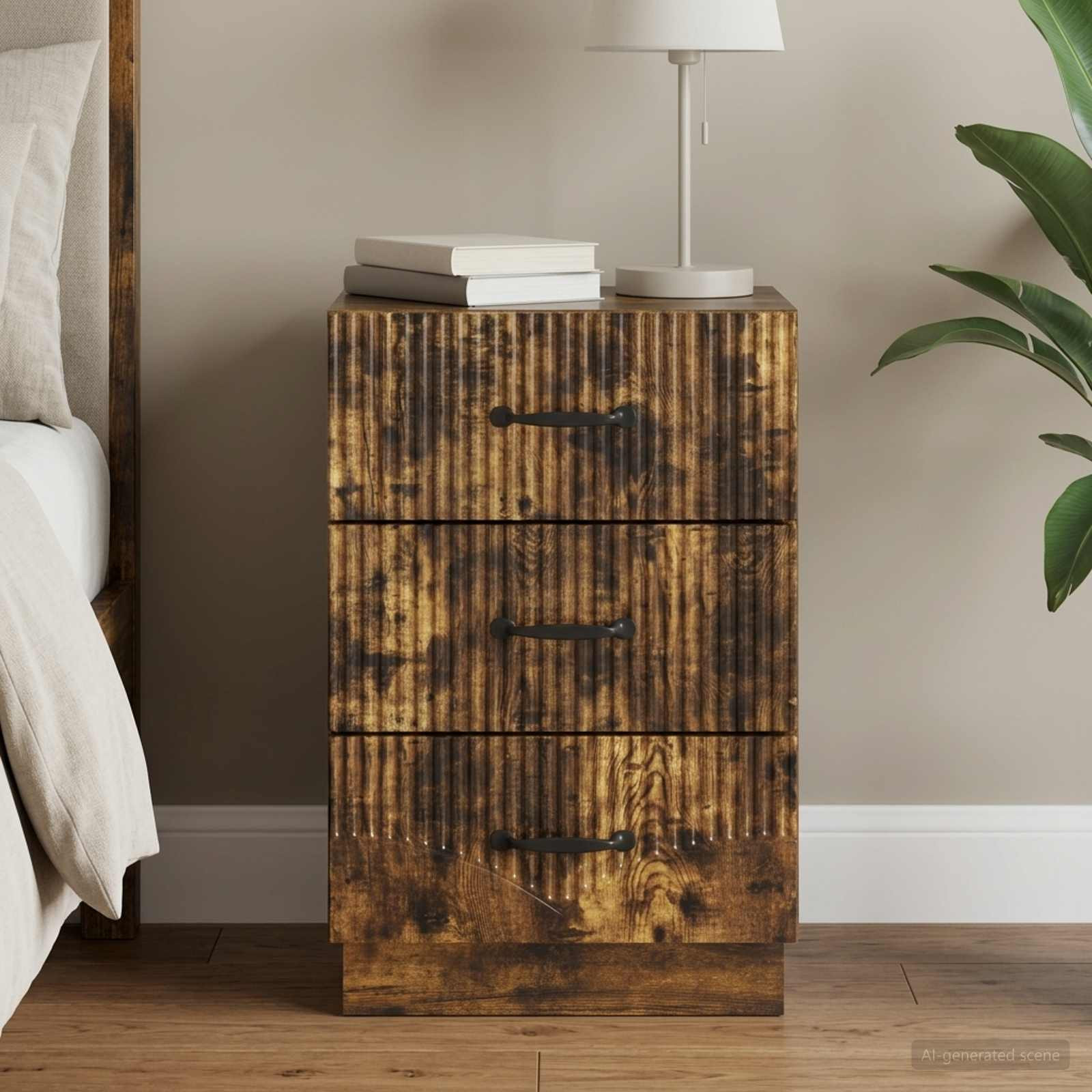 vidaXL Nachttisch Geräucherte Eiche 43 x 41 x 63,5 cm Holzwerkstoff