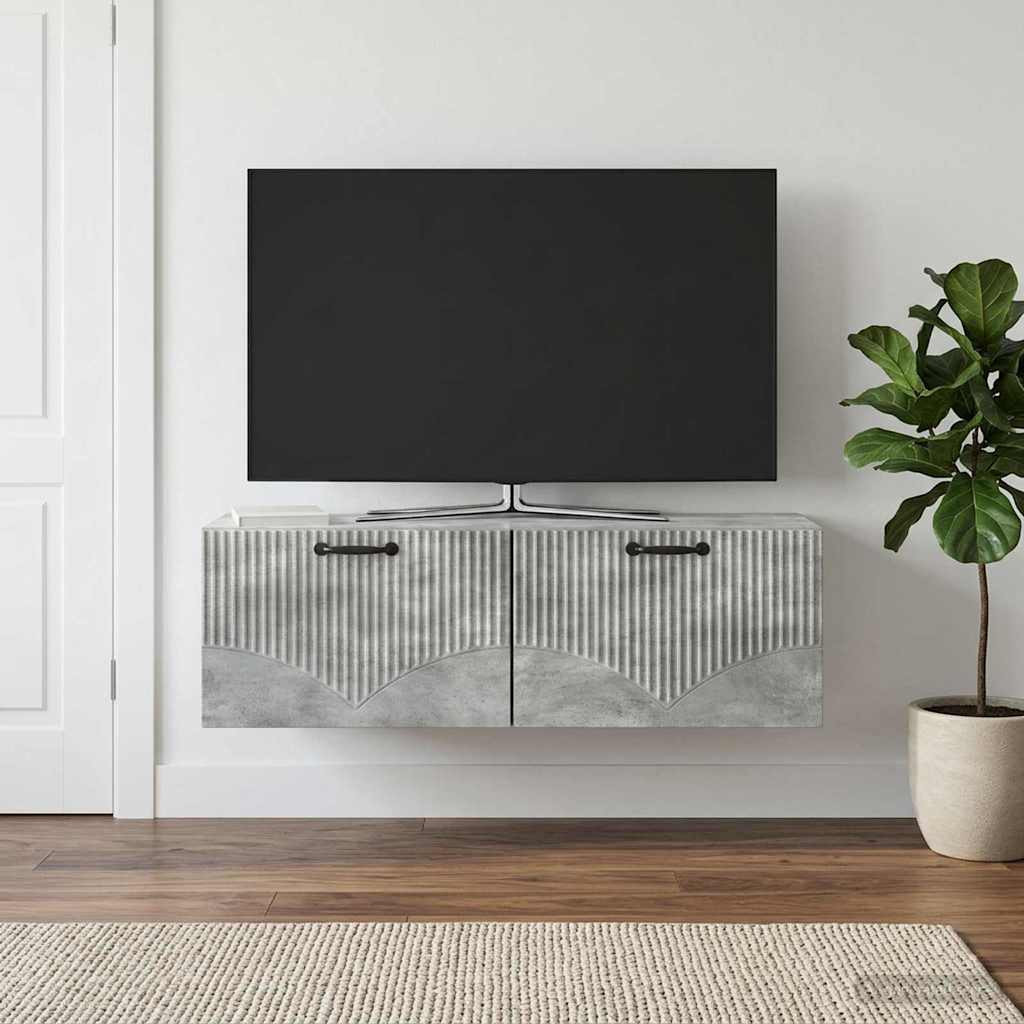 vidaXL Wandmontierter TV-Schrank Betongrau 98 x 31 x 30 cm
