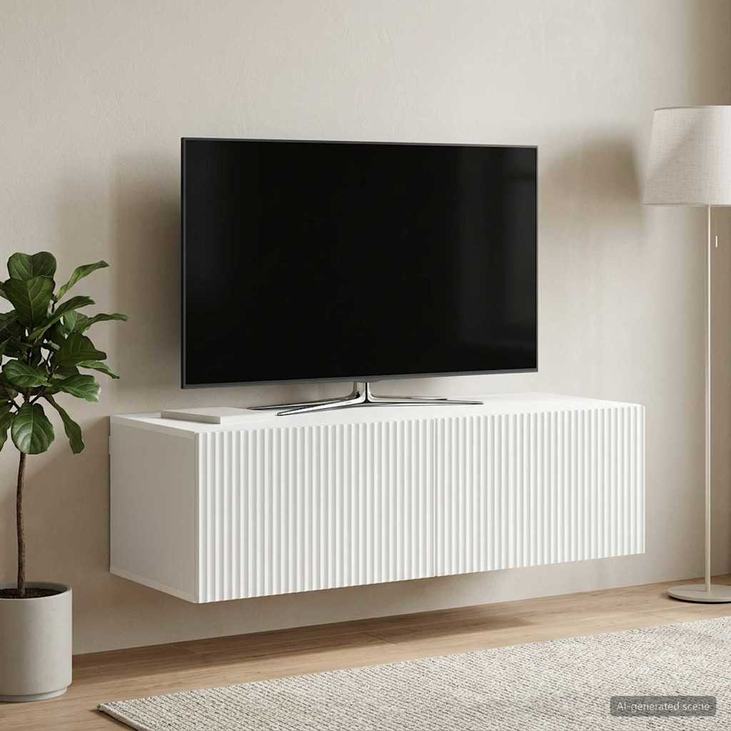 vidaXL Wandmontierter TV-Schrank Weiß 98 x 41 x 30 cm Holzwerkstoff