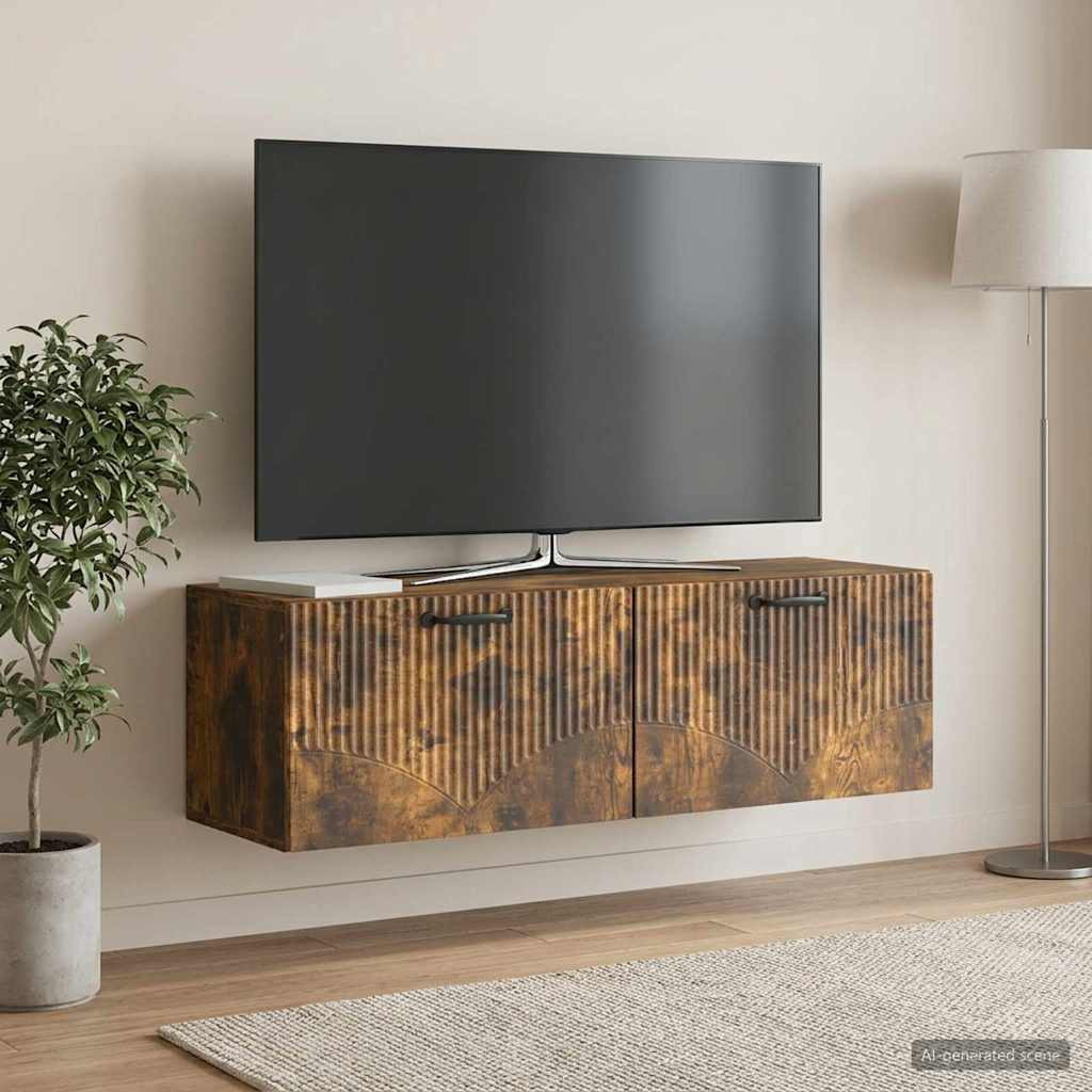 vidaXL Wandmontierter TV-Schrank Geräucherte Eiche 98 x 31 x 30 cm