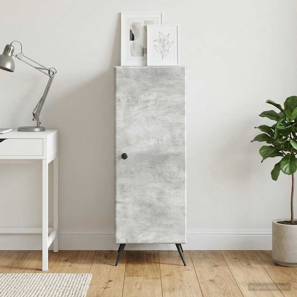 vidaXL Sideboard Betongrau 33 x 34,5 x 90 cm Holzwerkstoff