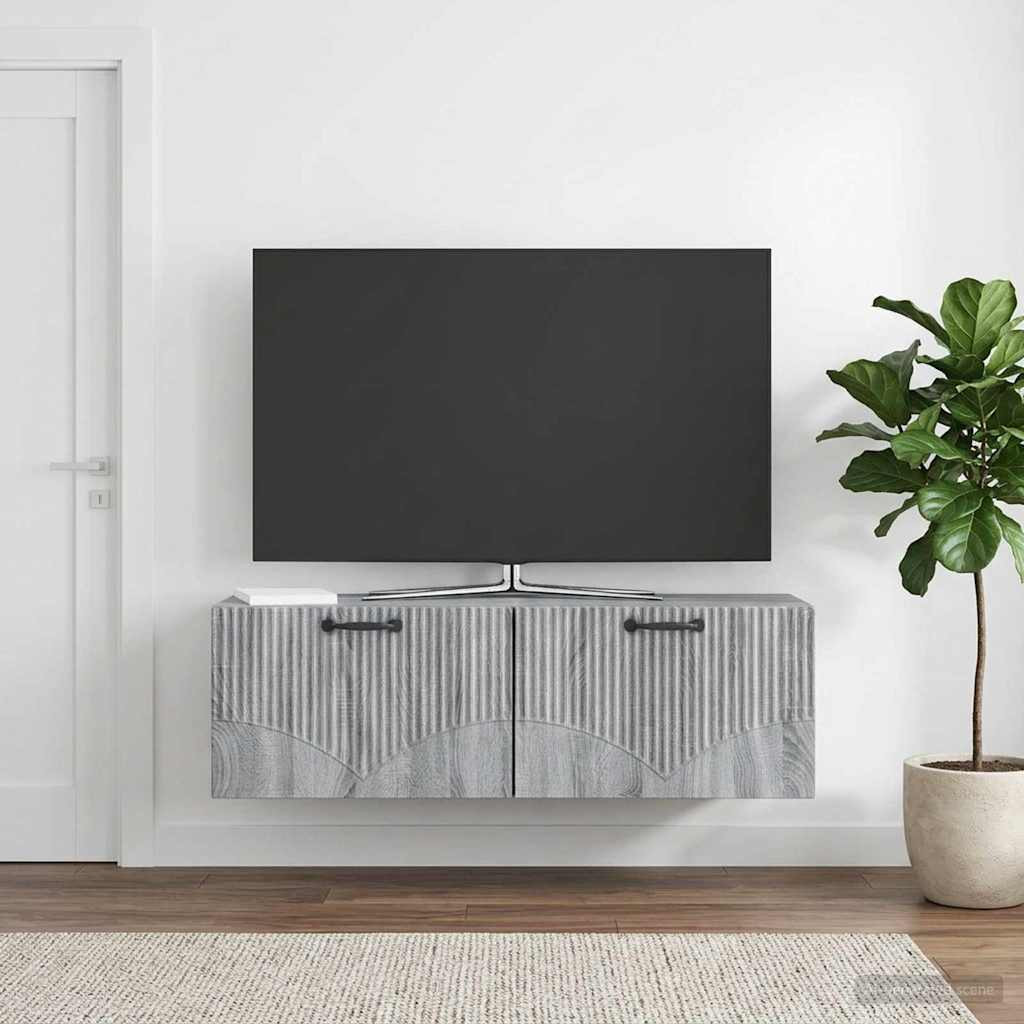 vidaXL Wandmontierter TV-Schrank Graues Sonoma 98 x 31 x 30 cm