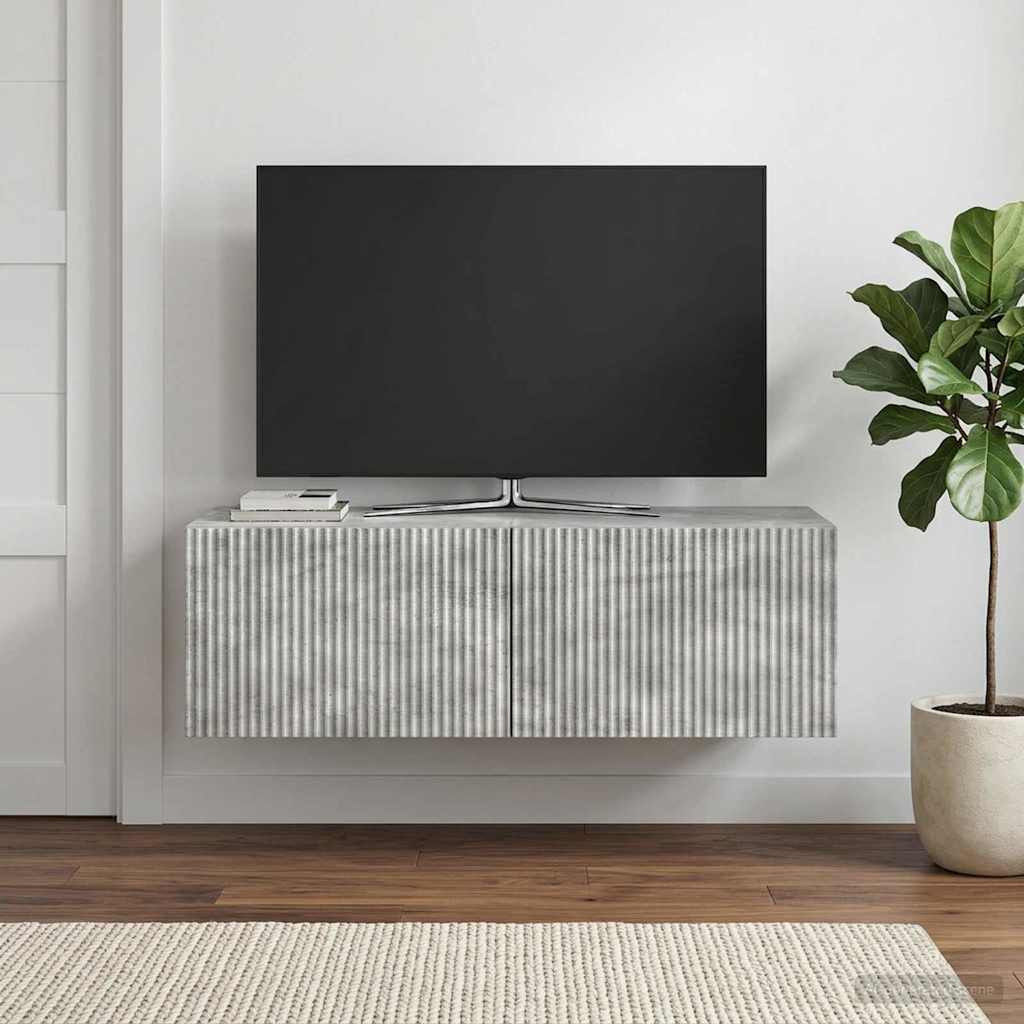 vidaXL Wandmontierter TV-Schrank Betongrau 98 x 41 x 30 cm
