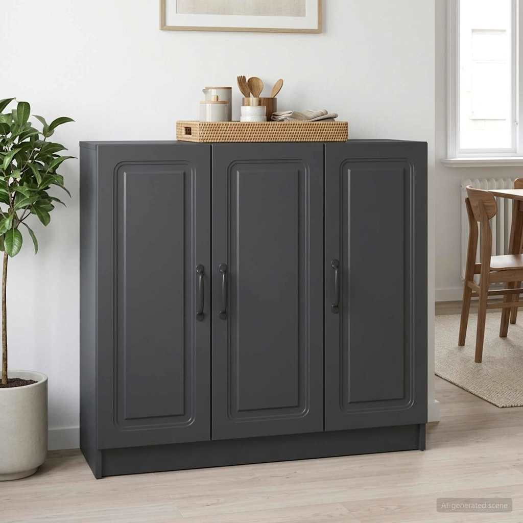vidaXL Sideboard Schwarz 89 x 34,5 x 77 cm Holzwerkstoff