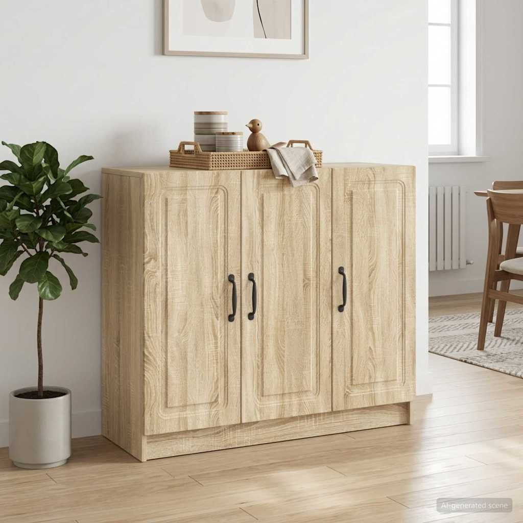 vidaXL Sideboard Sonoma-Eiche 89 x 34,5 x 77 cm Holzwerkstoff