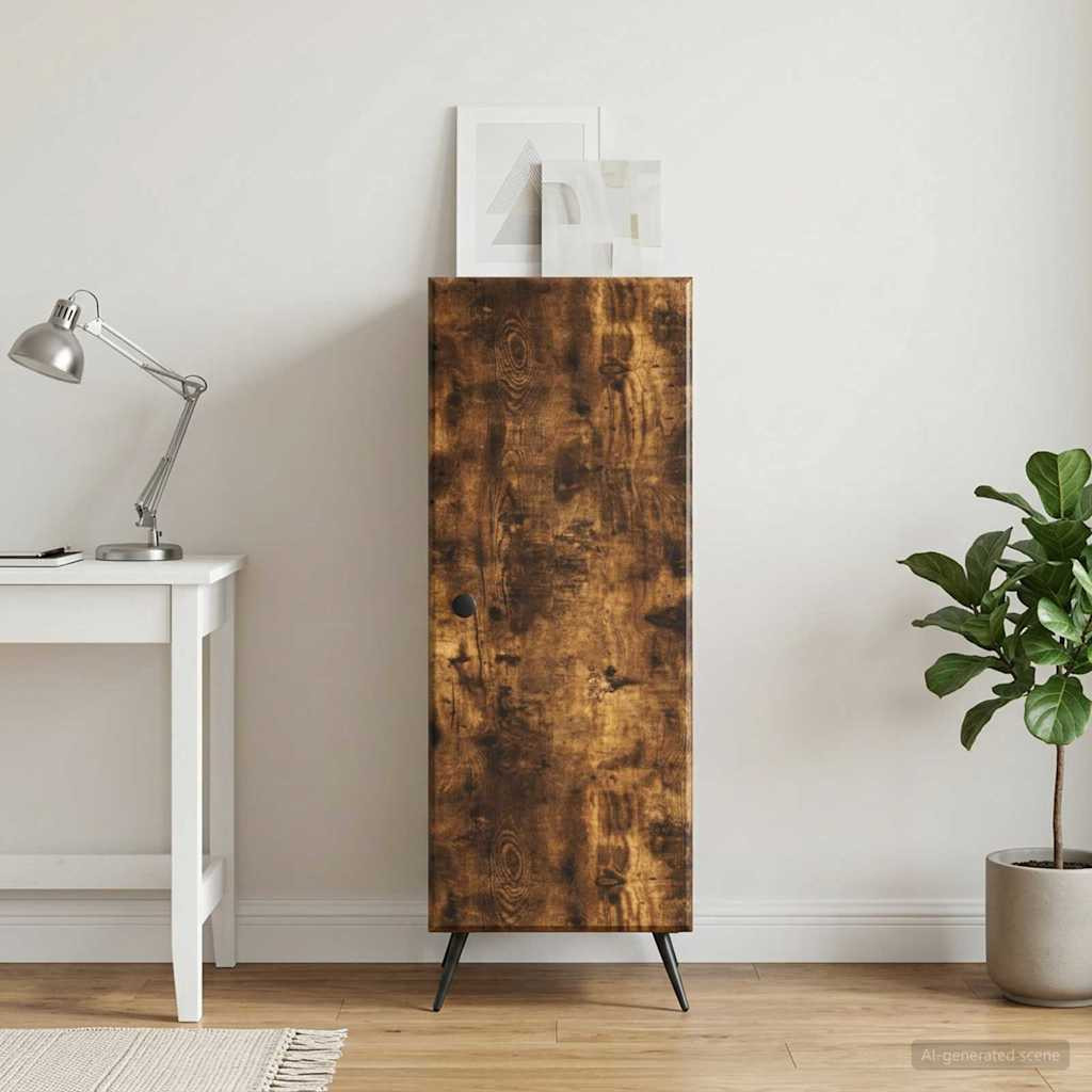 vidaXL Sideboard Geräucherte Eiche 33 x 34,5 x 90 cm Holzwerkstoff