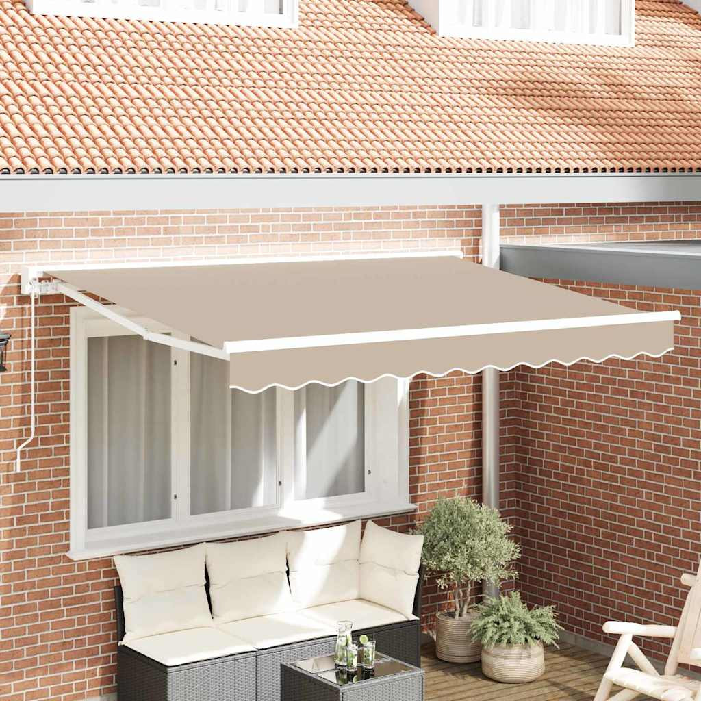 vidaXL Markisenrahmen Beige 350 x 200 cm Polyester mit PU-Beschichtung