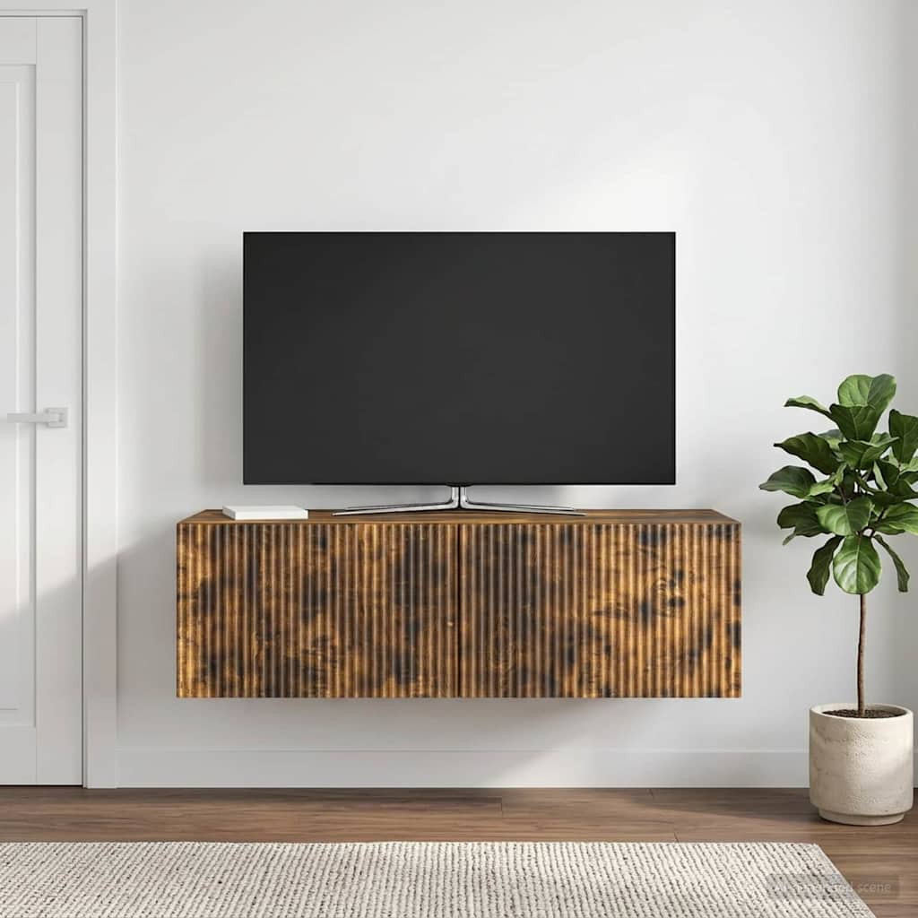 vidaXL Wandmontierter TV-Schrank Geräucherte Eiche 98 x 41 x 30 cm