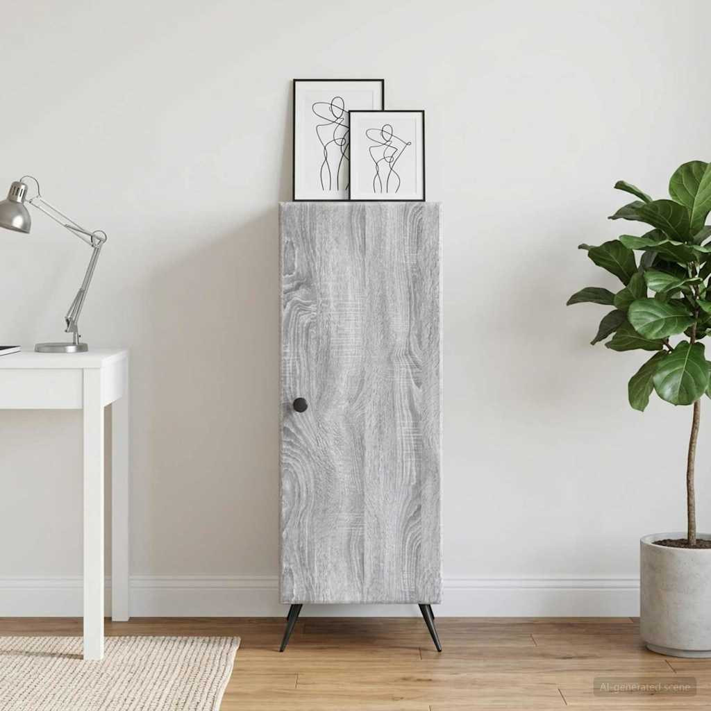 vidaXL Sideboard Graues Sonoma 33 x 34,5 x 90 cm Holzwerkstoff