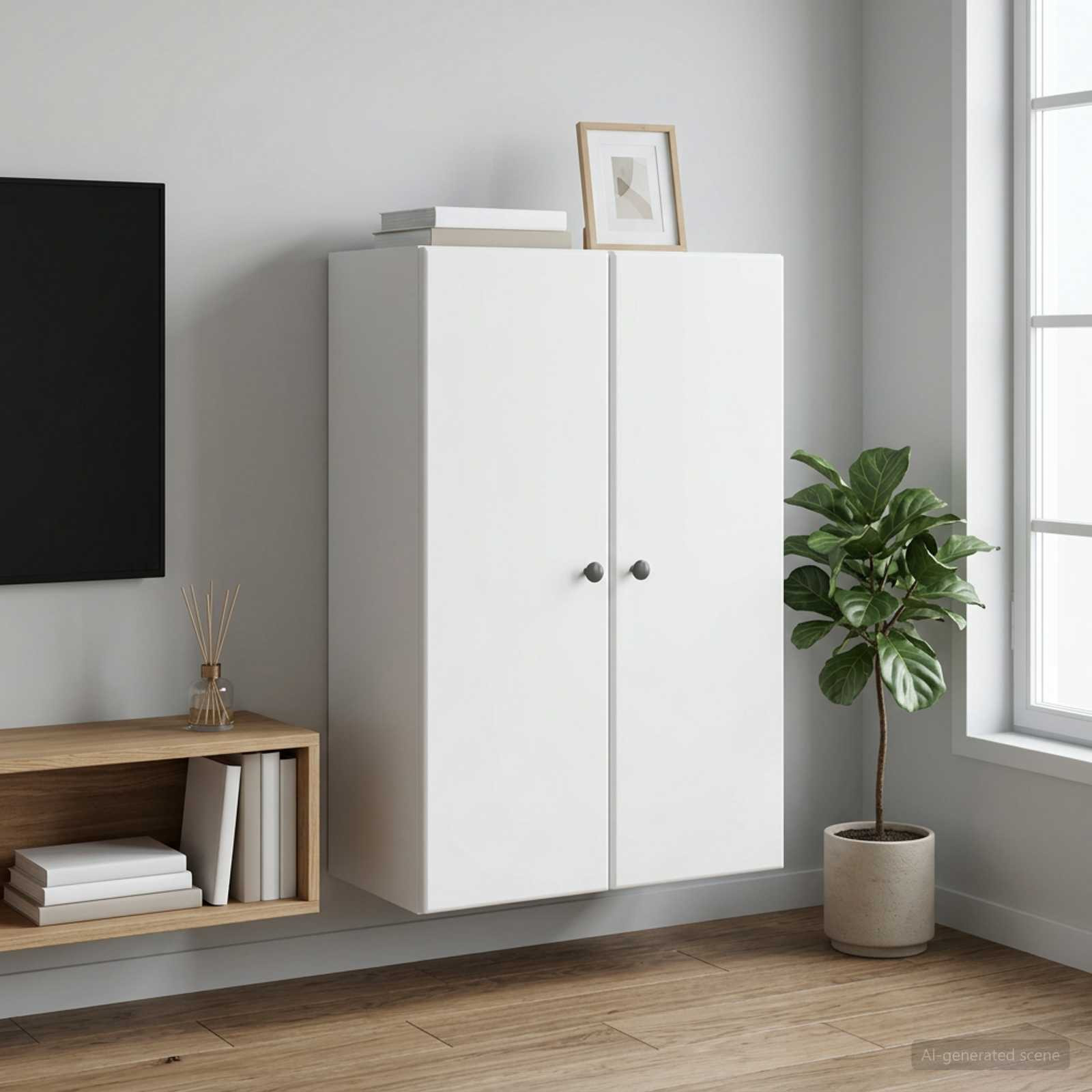 vidaXL Wandschrank Weiß 66 x 34,5 x 90 cm Holzwerkstoff
