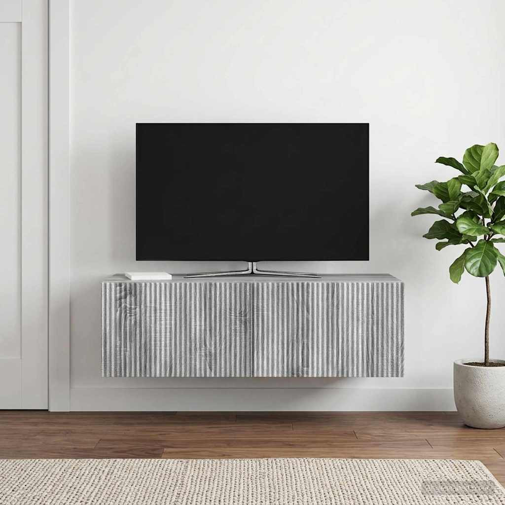vidaXL Wandmontierter TV-Schrank Graues Sonoma 98 x 41 x 30 cm