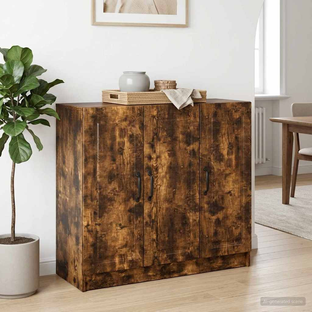 vidaXL Sideboard Geräucherte Eiche 89 x 34,5 x 77 cm Holzwerkstoff