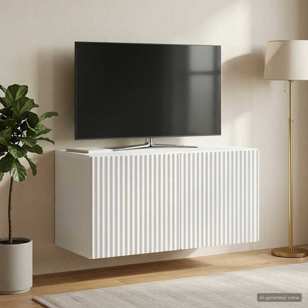vidaXL Wandmontierter TV-Schrank Weiß 59,5 x 31 x 30 cm Holzwerkstoff