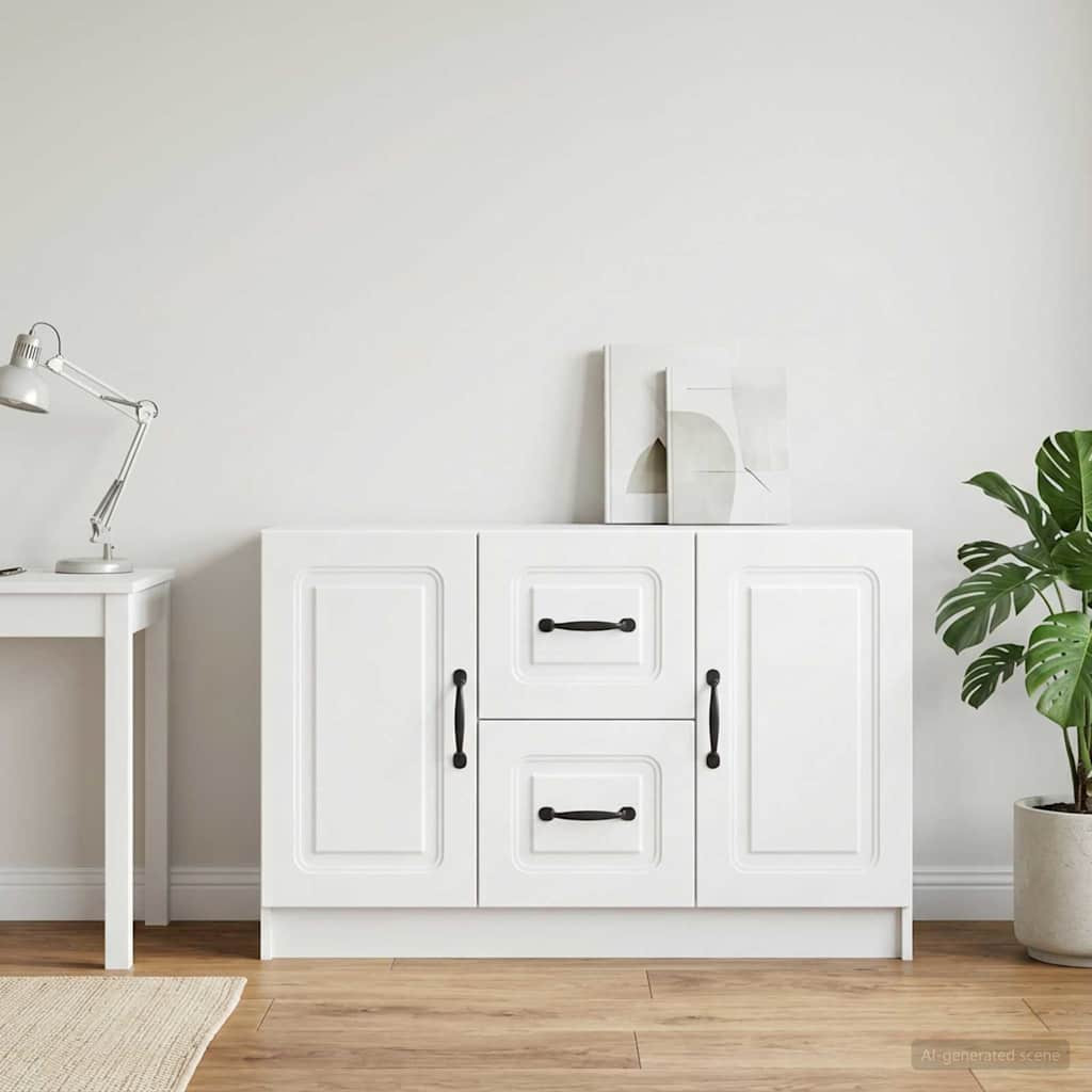 vidaXL Sideboard Weiß 89 x 34,5 x 57 cm Holzwerkstoff