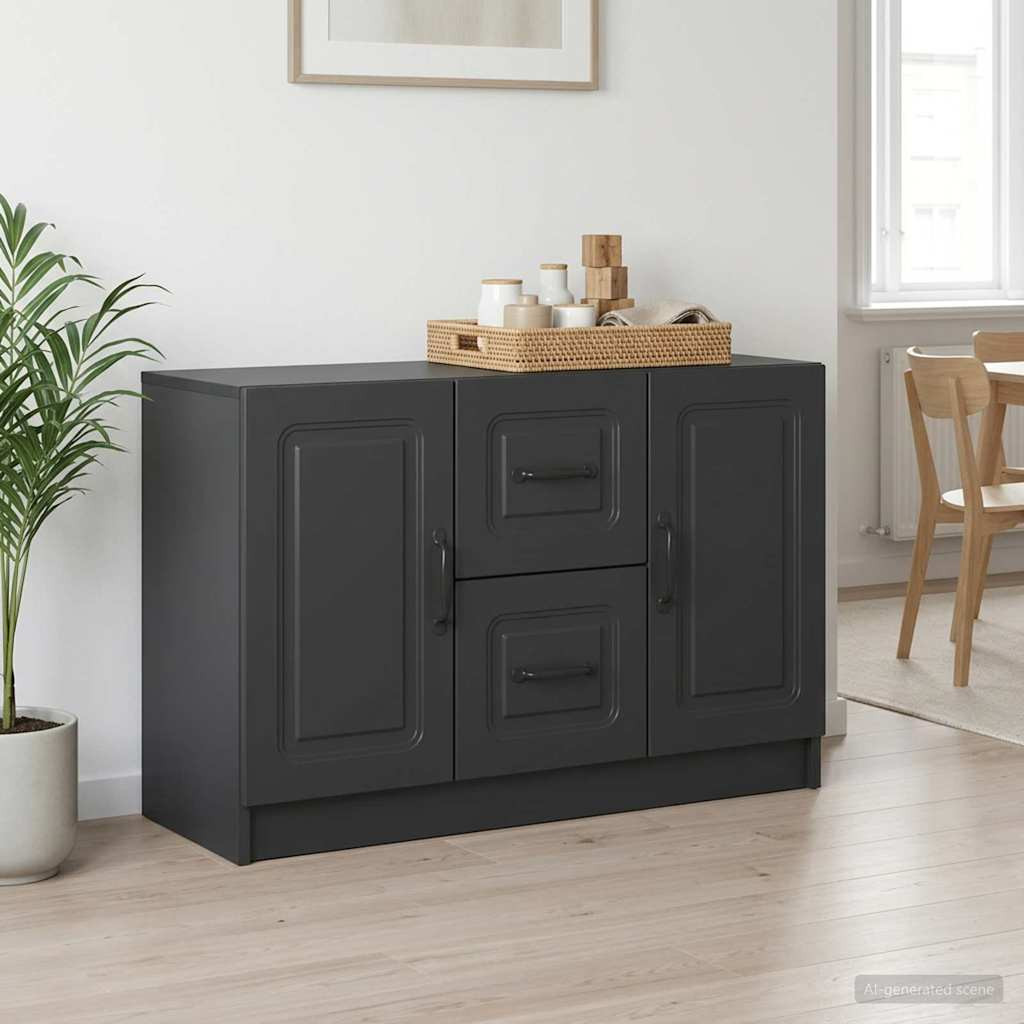 vidaXL Sideboard Schwarz 89 x 34,5 x 57 cm Holzwerkstoff