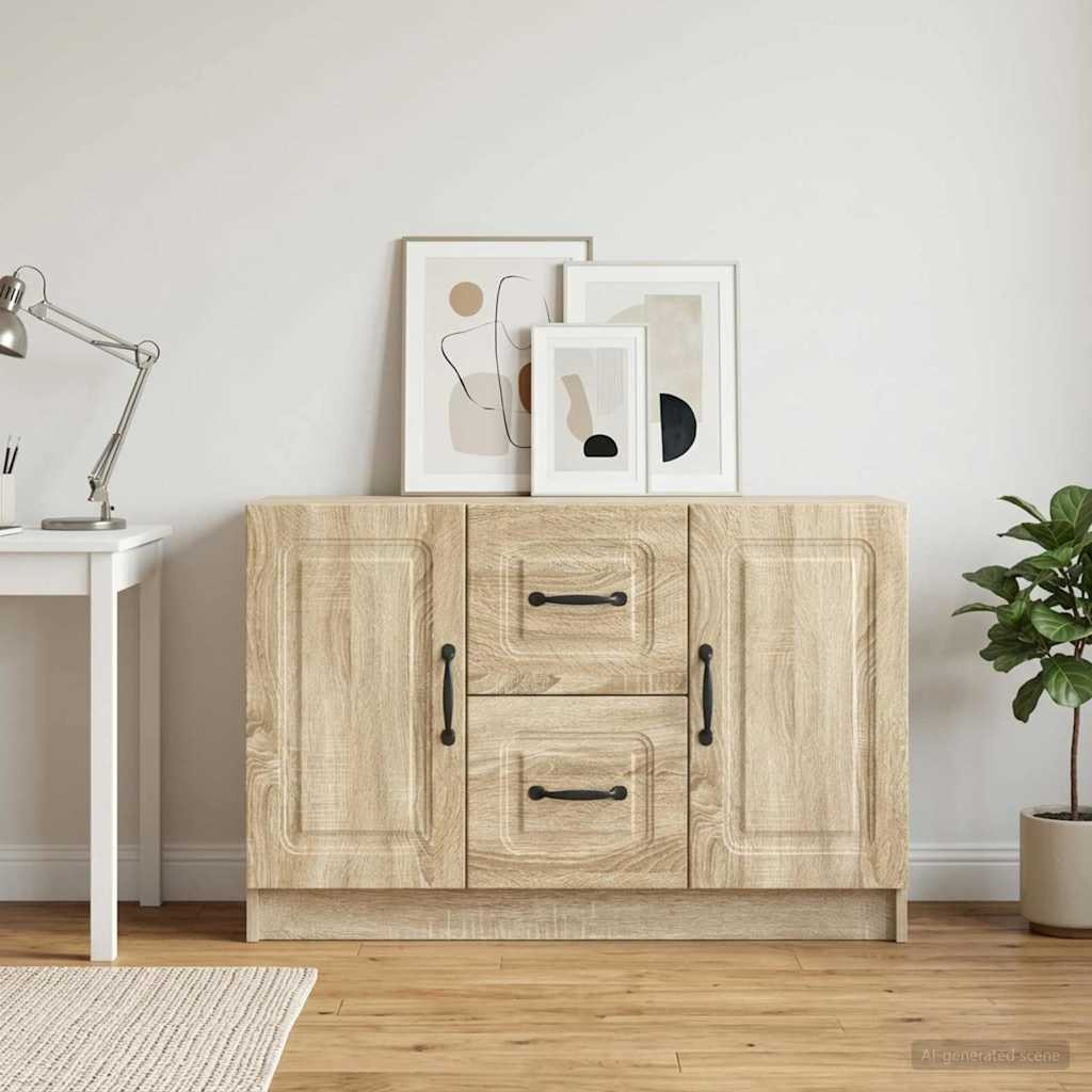vidaXL Sideboard Sonoma-Eiche 89 x 34,5 x 57 cm Holzwerkstoff