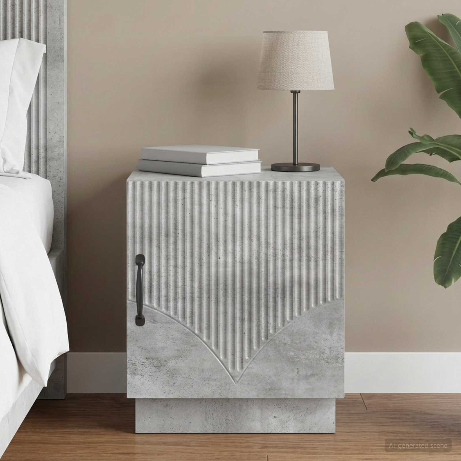 vidaXL Nachttisch Beton Grau 43 x 34,5 x 47 cm Holzwerkstoff