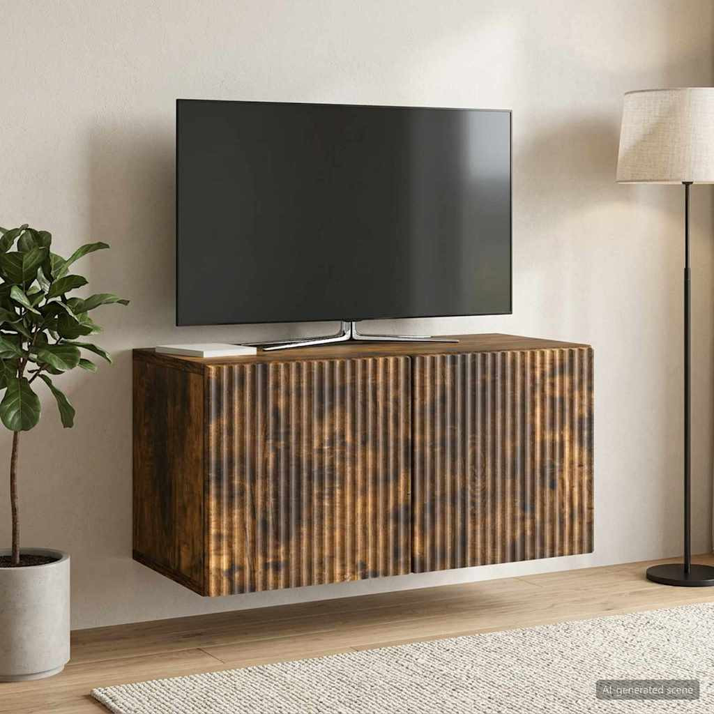 vidaXL Wandmontierter TV-Schrank Geräucherte Eiche 59,5 x 31 x 30 cm