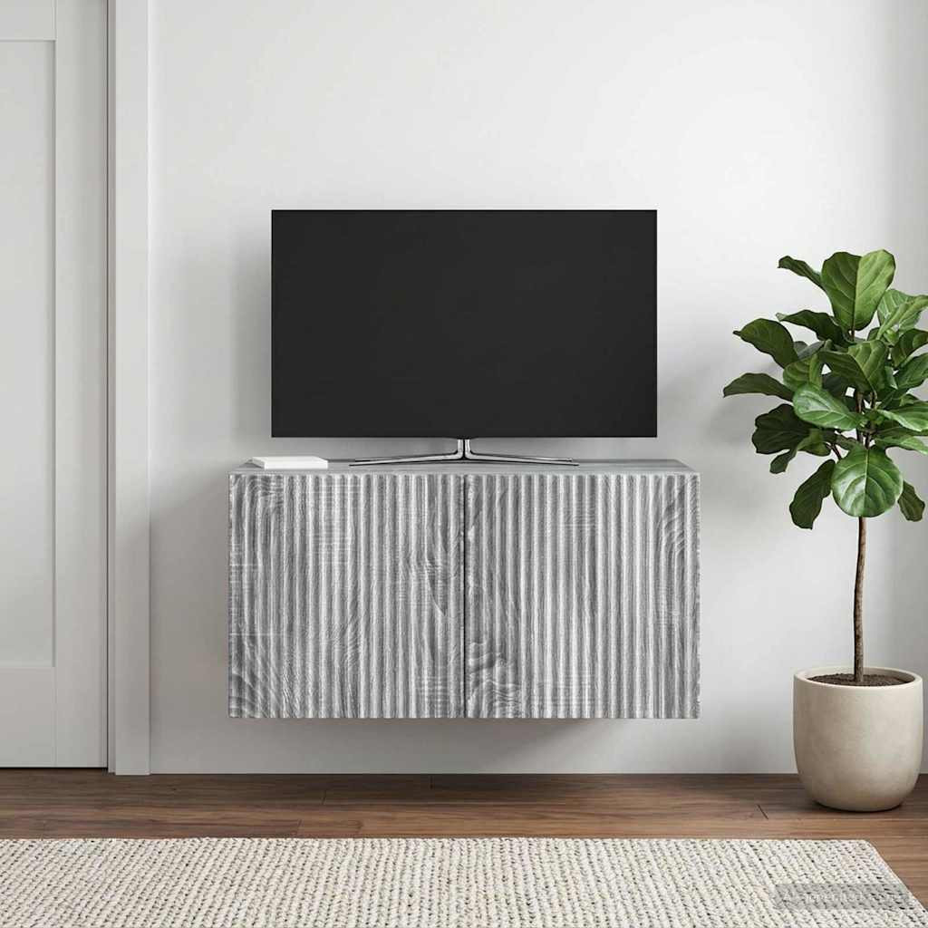 vidaXL Wandmontierter TV-Schrank Graues Sonoma 59,5 x 31 x 30 cm