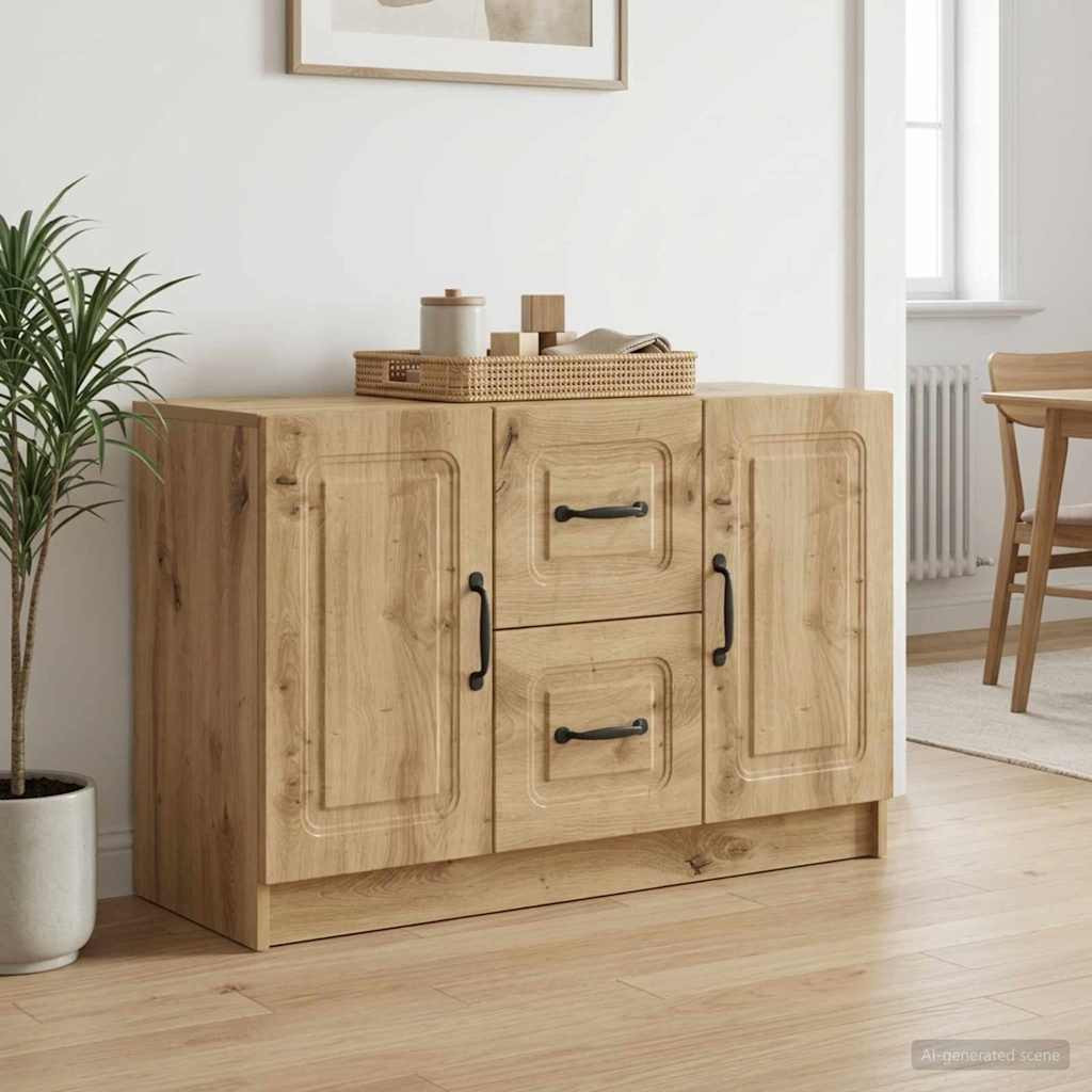 vidaXL Sideboard Artisan-Eiche 89 x 34,5 x 57 cm Holzwerkstoff