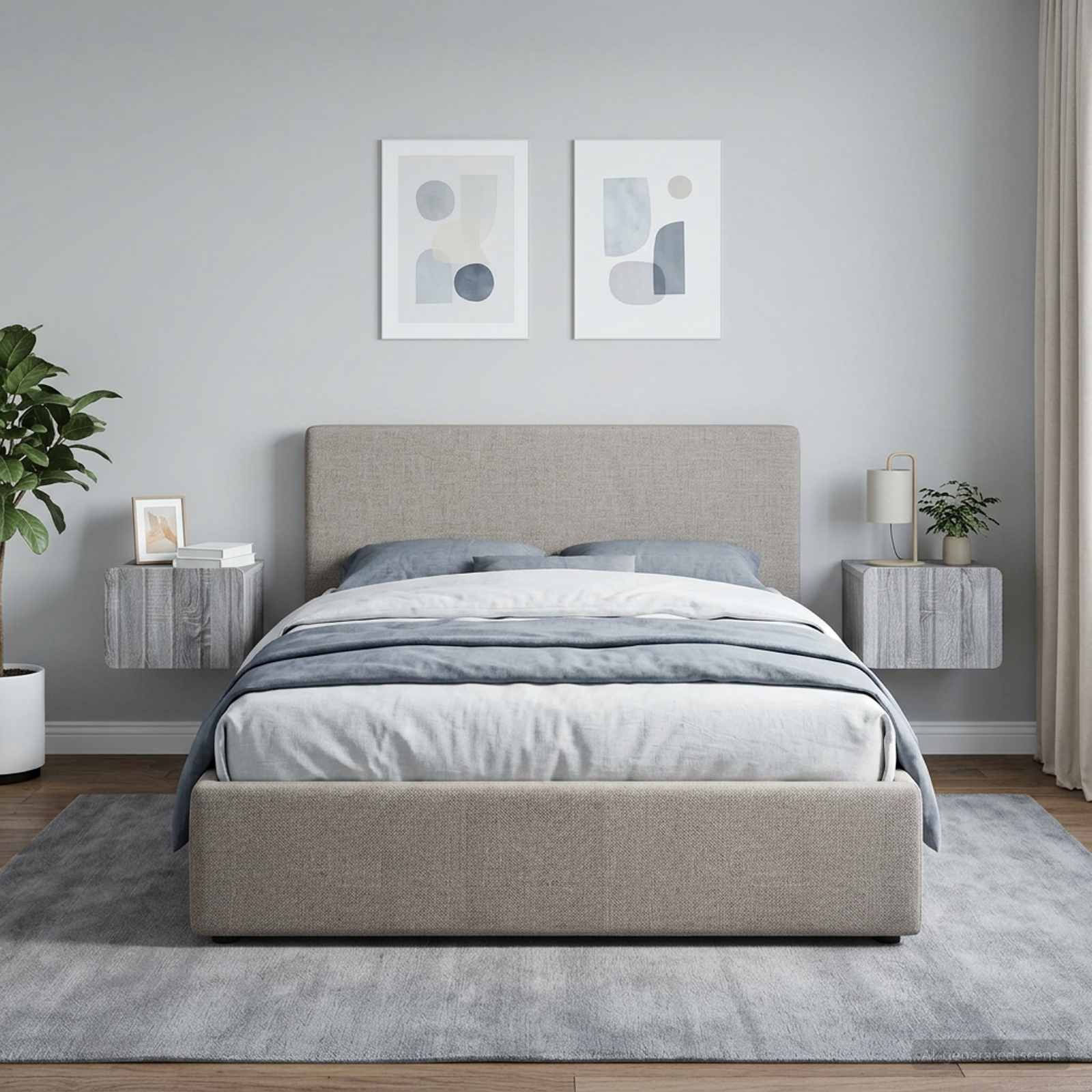 vidaXL Wandmontierter Nachttisch 2 pcs Graues Sonoma 33 x 34,5 x 24 cm