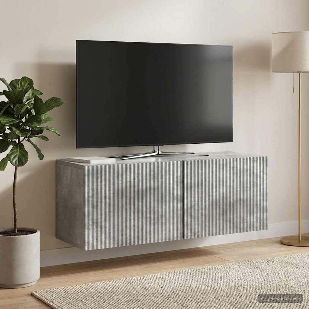vidaXL Wandmontierter TV-Schrank Betongrau 78,5 x 31 x 30 cm