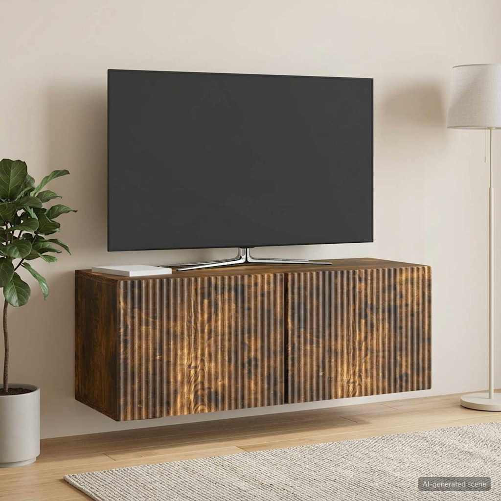 vidaXL Wandmontierter TV-Schrank Geräucherte Eiche 78,5 x 31 x 30 cm
