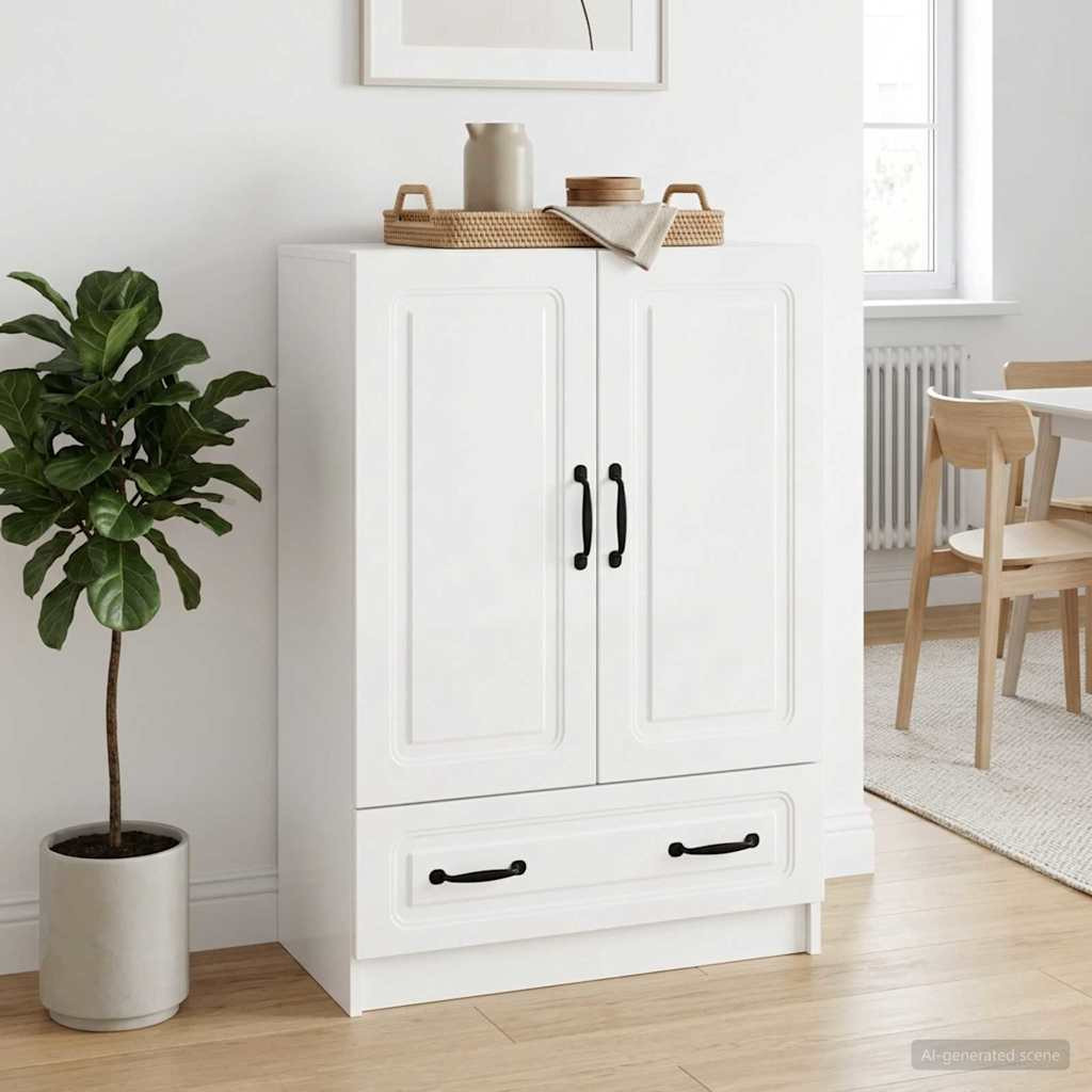 vidaXL Sideboard Hochglanz Weiß 66 x 34,5 x 92 cm Holzwerkstoff