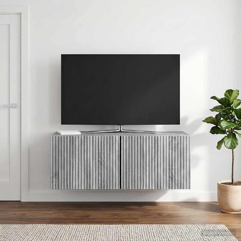 vidaXL Wandmontierter TV-Schrank Graues Sonoma 78,5 x 31 x 30 cm