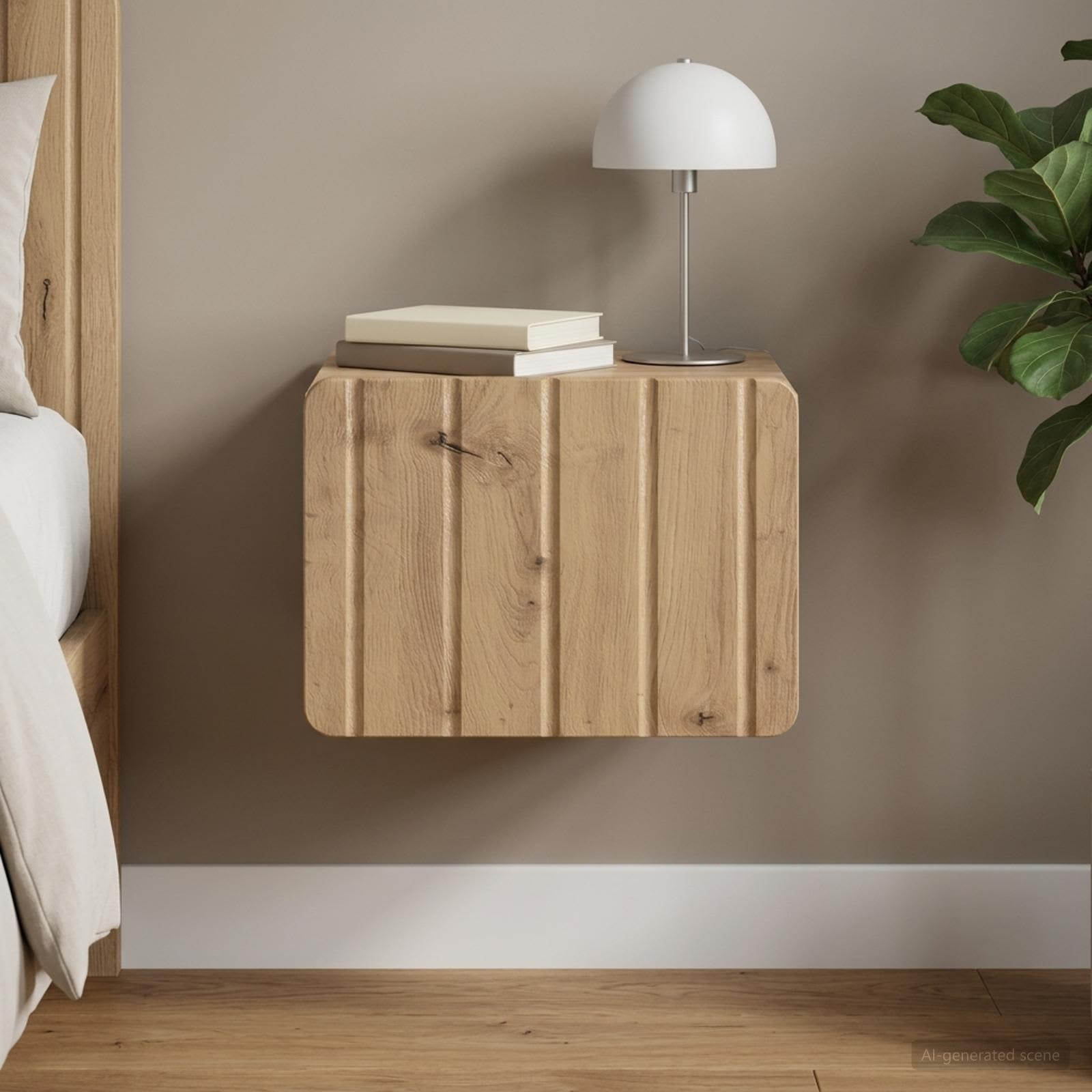 vidaXL Wandmontierter Nachttisch Artisan-Eiche 33 x 34,5 x 24 cm