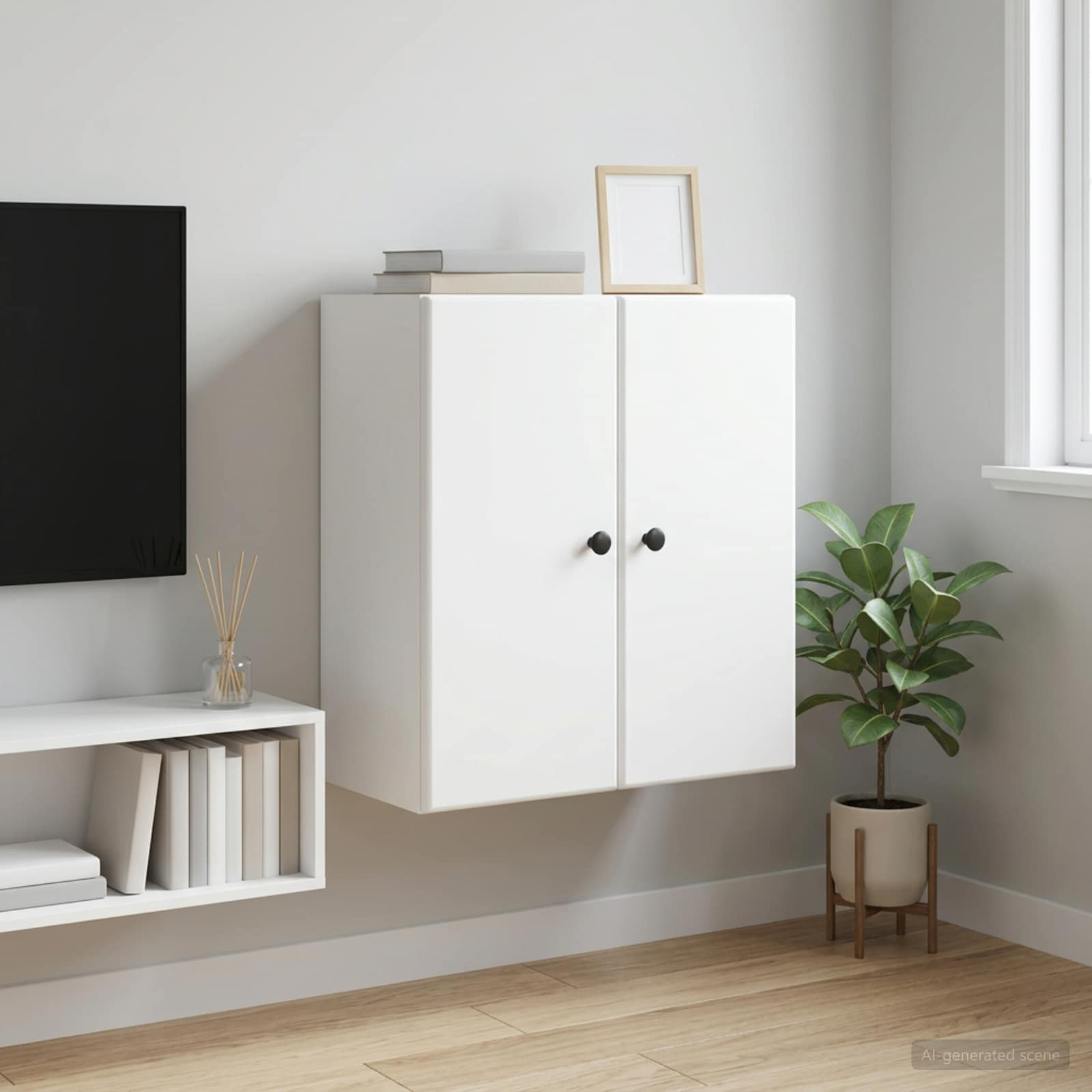 vidaXL Wandschrank Weiß 59 x 31 x 60 cm Holzwerkstoff