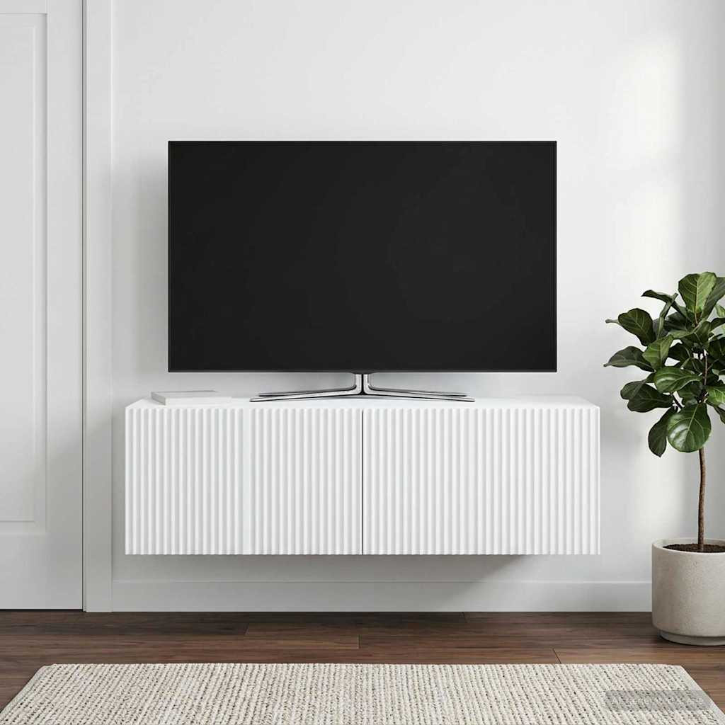 vidaXL Wandmontierter TV-Schrank Weiß 98 x 31 x 30 cm Holzwerkstoff