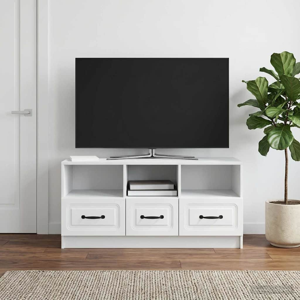 vidaXL TV-Schränk mit Schubladen Weiß 102 x 34,5 x 47 cm Holzwerkstoff
