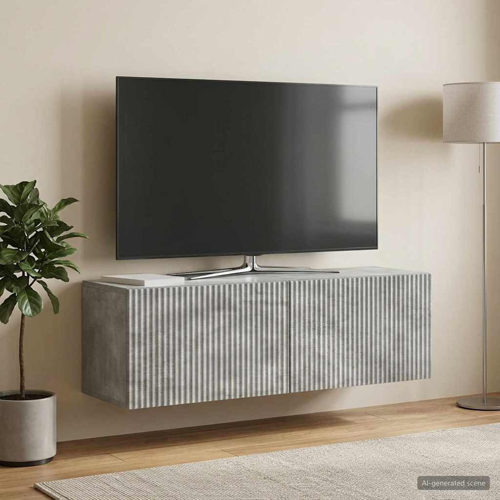 vidaXL Wandmontierter TV-Schrank Betongrau 98 x 31 x 30 cm