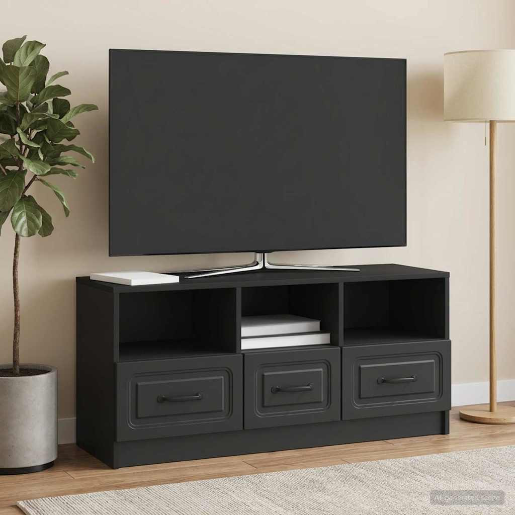 vidaXL TV-Schränk Schwarz 102 x 34,5 x 47 cm Holzwerkstoff