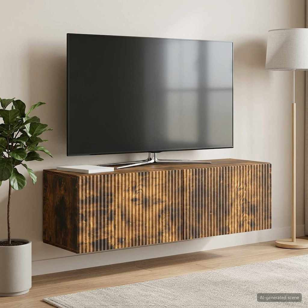 vidaXL Wandmontierter TV-Schrank Geräucherte Eiche 98 x 31 x 30 cm