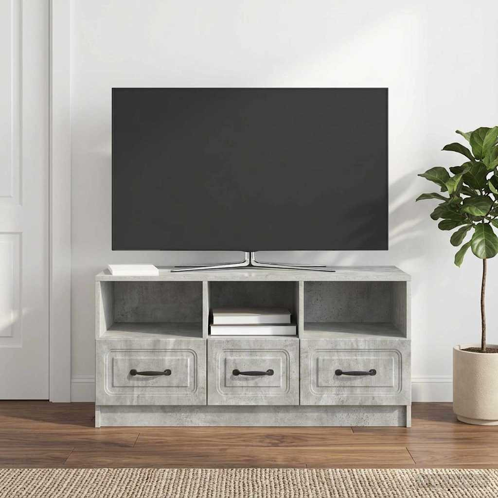 vidaXL TV-Schränk Betongrau 102 x 34,5 x 47 cm Holzwerkstoff