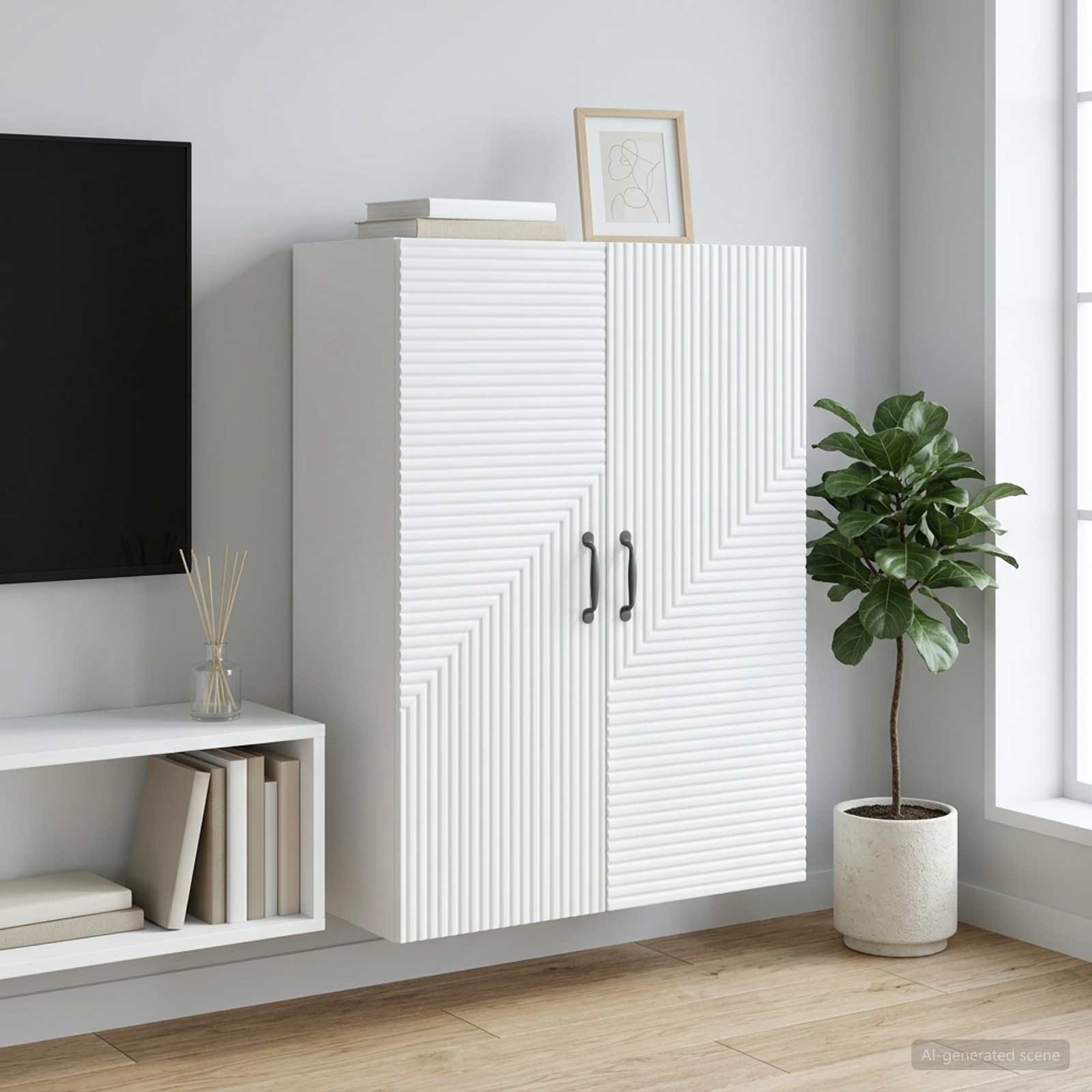 vidaXL Wandschrank Weiß 66 x 34,5 x 90 cm Holzwerkstoff