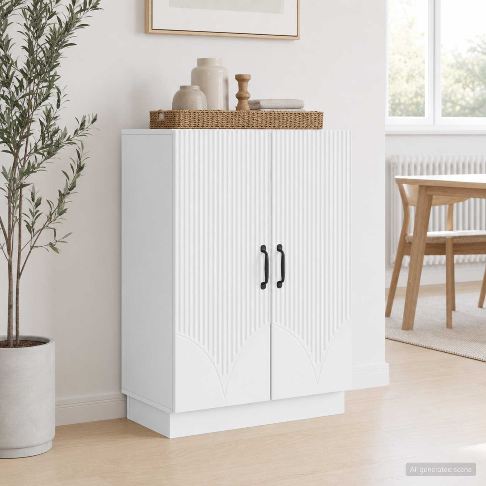vidaXL Sideboard Weiß 66 x 34,5 x 87 cm Holzwerkstoff