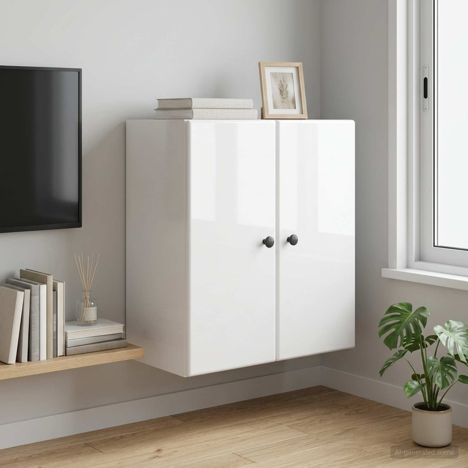 vidaXL Wandschrank Hochglanz Weiß 59 x 31 x 60 cm Holzwerkstoff